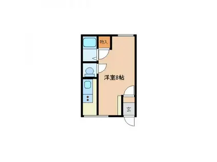 砂川総合ハイツ(ワンルーム/2階)の間取り写真