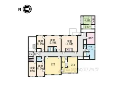 京阪鴨東線 出町柳駅 徒歩6分 3階建 築40年(5LDK/2階)の間取り写真
