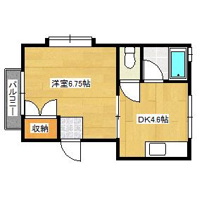 ハイツマルコ(1DK/1階)の間取り写真