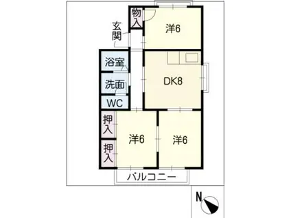 セジュール和合(3DK/2階)の間取り写真
