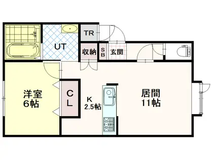 LIVE HILLS PG A(1LDK/1階)の間取り写真