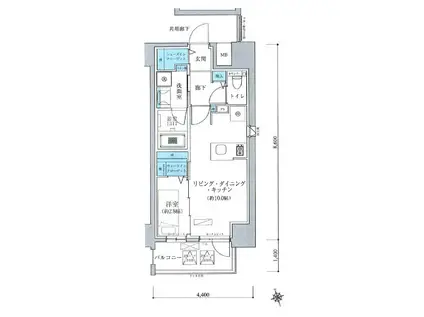 TENAS今池(1LDK/9階)の間取り写真