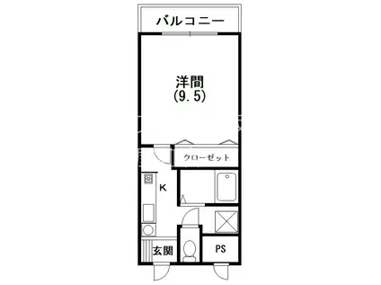 アルシェ浜松(1K/4階)の間取り写真