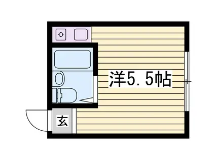 ルミエール神戸高雄台(ワンルーム/2階)の間取り写真
