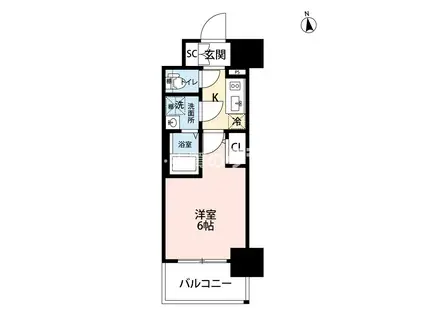 エスリード大阪フェリス(1K/11階)の間取り写真