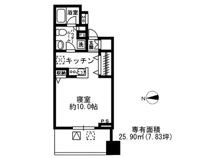 レジディア四谷三丁目(ワンルーム/3階)の間取り写真