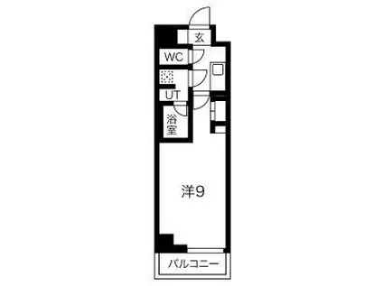 アルテカーサアリビエ東京イースト(1K/2階)の間取り写真