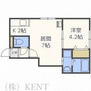 MAHALO(1LDK/2階)の間取り写真