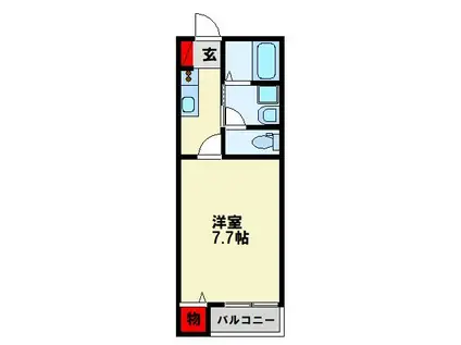 PREMIAGE桃園公園(1K/1階)の間取り写真