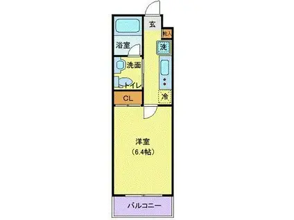 CITY SPIRE東小金井(1K/3階)の間取り写真
