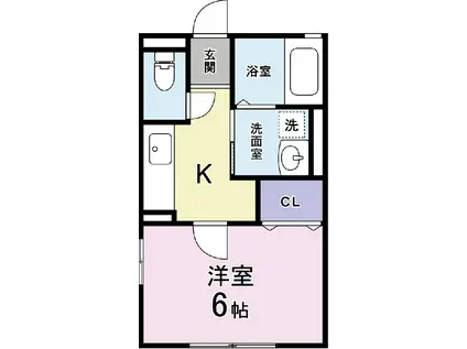 アンジェIII(1K/2階)の間取り写真