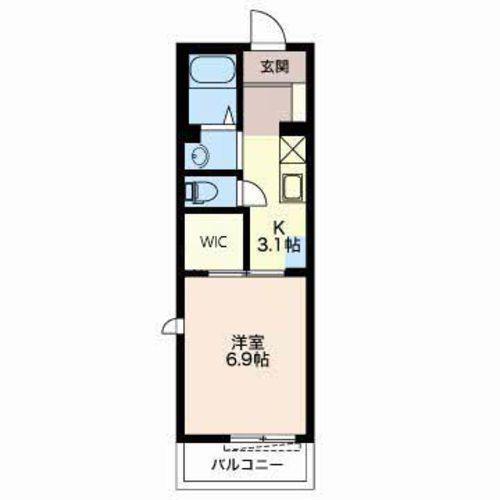 ファーストアパートメントWILL(1K/1階)の間取り写真
