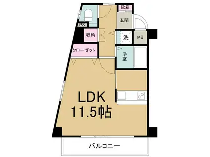 ライフステージ白壁II(ワンルーム/6階)の間取り写真
