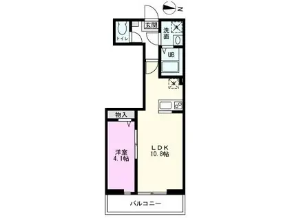 ホーリエム(1LDK/1階)の間取り写真