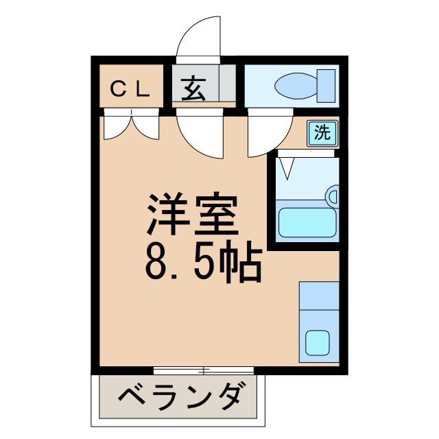 グランドハイツ増田(ワンルーム/1階)の間取り写真