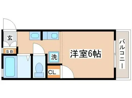 ルシエール星陵台(ワンルーム/2階)の間取り写真