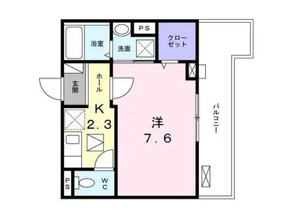 ラピス ウィークス(1K/1階)の間取り写真