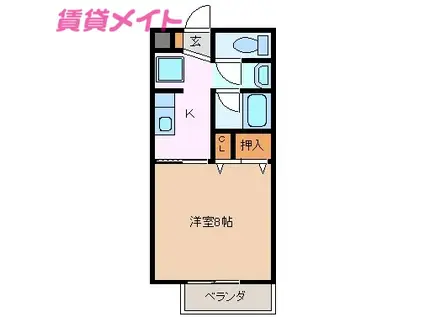 SURPLUS GREEN FIELD(1K/2階)の間取り写真