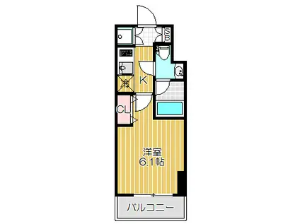 アーバネックス戸越(1K/8階)の間取り写真