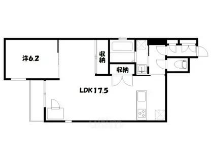 ヴィラスタジオーネ御所南(1LDK/3階)の間取り写真