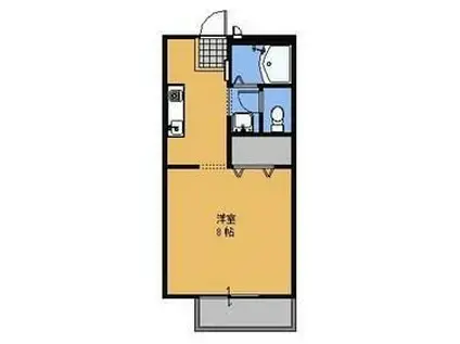 グリーンコートA(1K/1階)の間取り写真