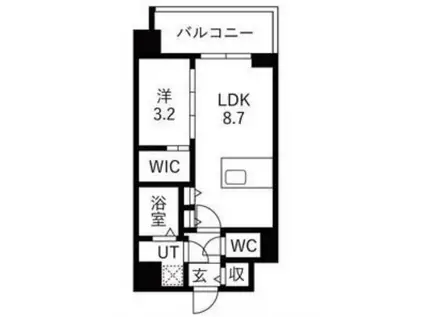 エスリードレジデンス梅田クラスシティ(1LDK/4階)の間取り写真