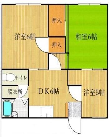 コーポ誠(3DK/2階)の間取り写真