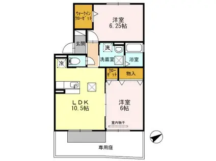 ＪＲ和歌山線 下井阪駅 徒歩27分 2階建 築16年(2LDK/1階)の間取り写真