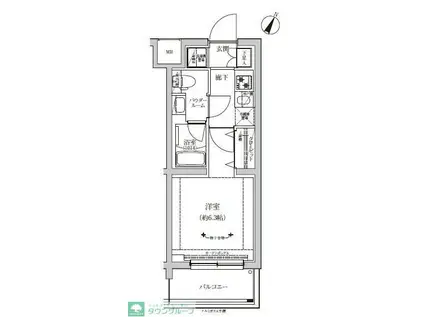 RELUXIA成増II(1K/2階)の間取り写真