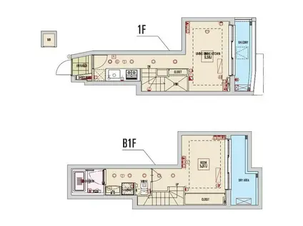 ビバリーホームズ五反田(1LDK/B1階)の間取り写真