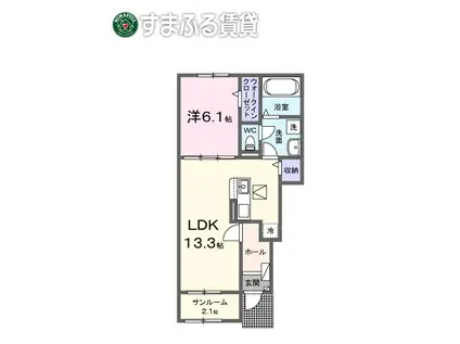 メゾン・オランジュ(1LDK/1階)の間取り写真