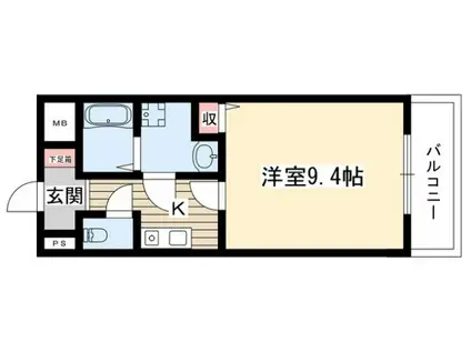 グローバルIII(1K/3階)の間取り写真