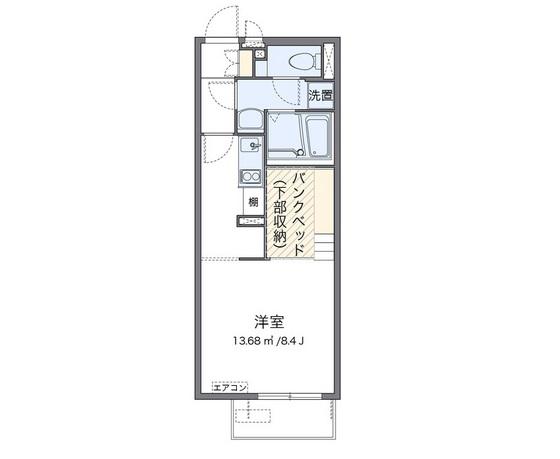 ミランダクラーラ(ワンルーム/1階)の間取り写真