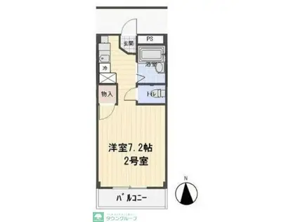 アドニス・コート(ワンルーム/3階)の間取り写真