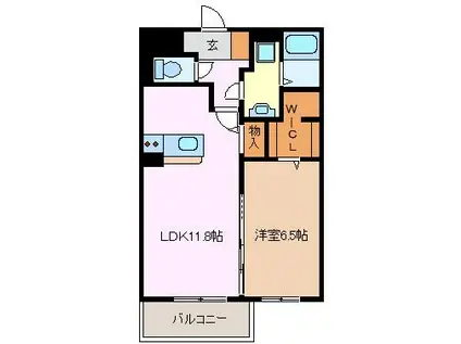 ティーダ(1LDK/2階)の間取り写真