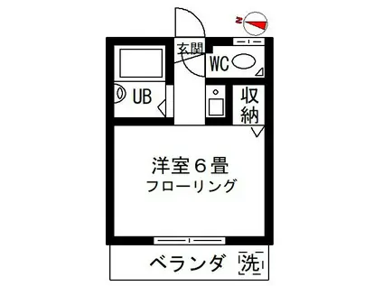 Kスクウェア(1K/1階)の間取り写真