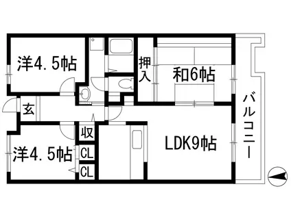 アルビス寺本3号棟(3LDK/5階)の間取り写真