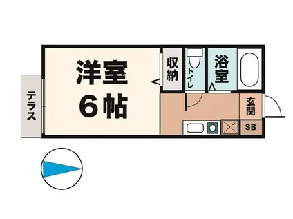 プリシェール中津(ワンルーム/1階)の間取り写真