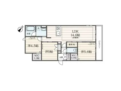 オカバ世田谷深沢ヘーベルメゾン(3LDK/2階)の間取り写真