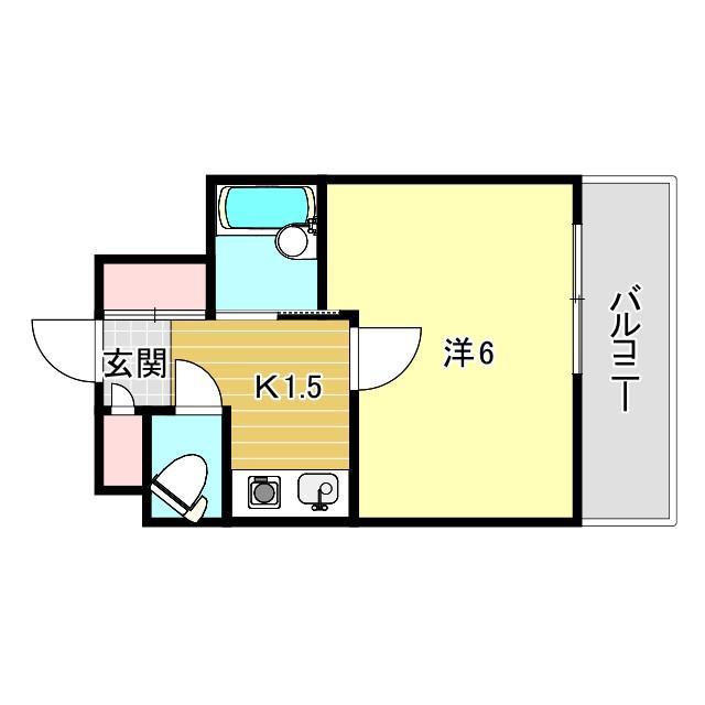 ホワイエ甲子園(1K/1階)の間取り写真