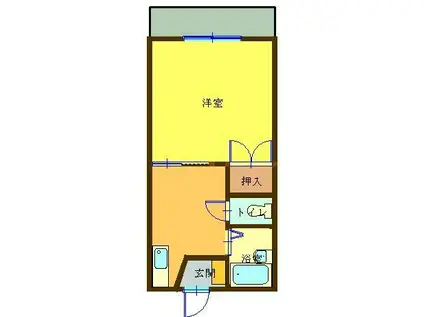 ハイツ高栄(1K/2階)の間取り写真