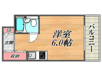 ロイヤルメゾン南武庫之荘(ワンルーム/3階)の間取り写真