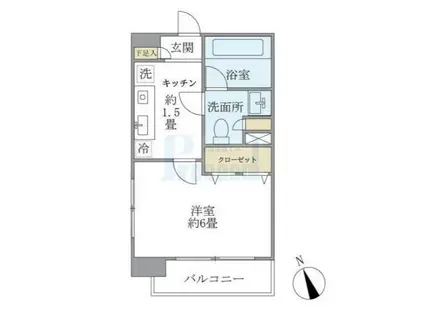 エコロジー白山レジデンス(1K/2階)の間取り写真