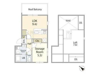 ルミエール松原(1LDK/3階)の間取り写真