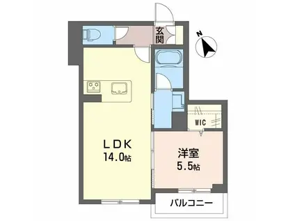 KALMARK海老塚(1LDK/4階)の間取り写真