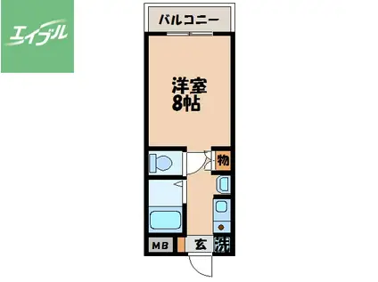 グレイス平和公園(ワンルーム/3階)の間取り写真