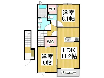 スオノ ポエジアII(2LDK/2階)の間取り写真