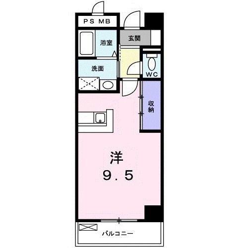 桐屋ビル(ワンルーム/6階)の間取り写真