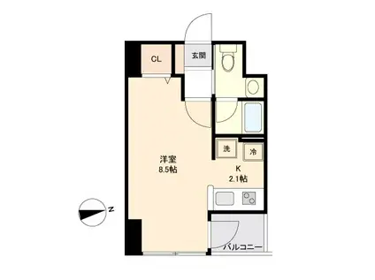 KDXレジデンス仙台駅東(ワンルーム/8階)の間取り写真