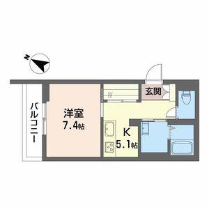 PARADISO本荘(1K/3階)の間取り写真